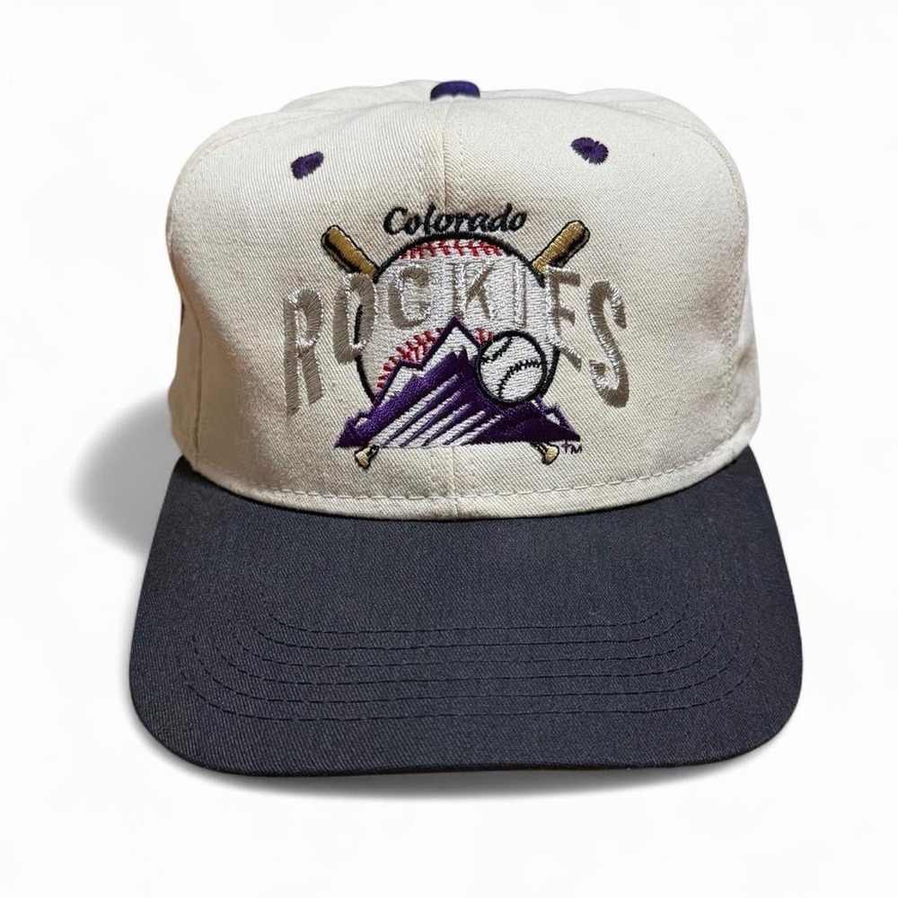 Vintage 90s Colorado Rockies MLB Baseball Embroidered Drawstring Hat
